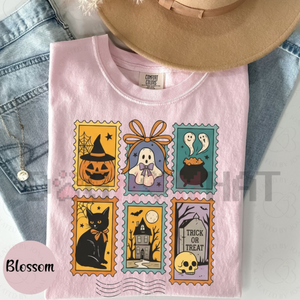 Halloween Cute Ghost Pumpkin Cat Shirt – Retro Ghost Tee, Spooky Cute Fall Outfit, Vintage Halloween Cat Shirt — view 2