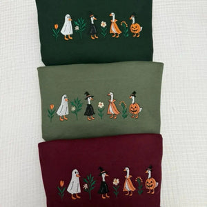 Spooky Goose Halloween Sweatshirt – Funny Embroidered Crewneck — view 2