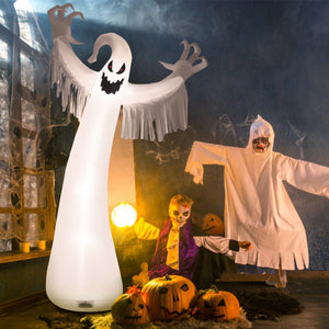 12 Feet Halloween Inflatable Spooky Ghost with Blower and LED Lights — view 2