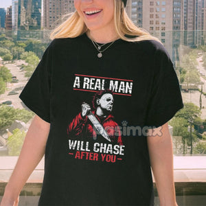 Scary Halloween Horror Movie T-Shirt - Serial Killer Graphic Tee For Him, Men's Apparel — view 3