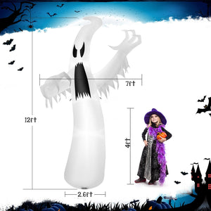 12 Feet Halloween Inflatable Ghost with LED Lights — view 4