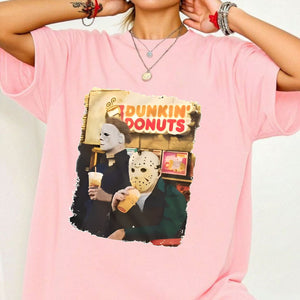 Vintage Horror Cartoon Halloween T-Shirt - Stylish Women's Spooky Top, Retro Gift Idea — view 2