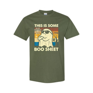 "This is Some Boo Sheet" Ghost T-Shirt - Funny Retro Halloween Apparel for Men & Women — view 2