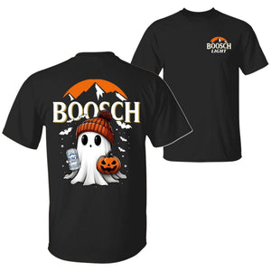 Boosch Light Halloween Tee - Spooky Ghost & Pumpkin 2-Sided Shirt, Funny Beer Parody — view 2