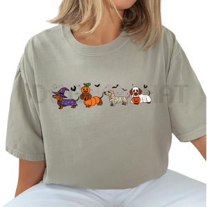 Dachshund Shirt – Halloween Ghost Spooky Wiener Dog Tee, Dog Mama Halloween Gift — view 2