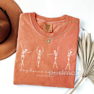 'Dry Bones Come Alive' Christian Halloween Shirt – Dancing Skeleton Fall Jesus Tee, Bible Verse Shirt, New Life in Christ Faith Apparel — view 2