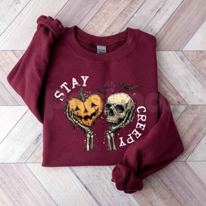 Stay Creepy Sweatshirt | Retro Spooky Halloween Crewneck — view 2
