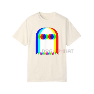 Ghost Trippy Vaporwave T-Shirt – Halloween Techno Rave EDM Party Tee — view 2