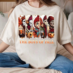'The Boys Of Fall' Horror Shirt – Fall Vibes Halloween Tee, Horror Friends Autumn Shirt, Cozy Season Fan Gift, Unisex Graphic Top — view 2