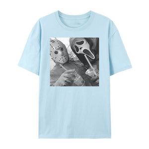 JASON & GHOSTFACE T-Shirt - Y2K 90s Graphic, Funny Halloween Tee, Unisex Horror Movie Shirt for Him & Her — view 2