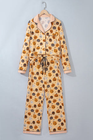 Halloween Pumpkin Top & Pants Pajama Set — view 2