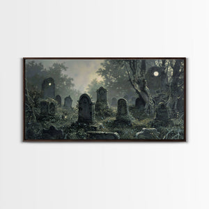 Dark Academia Wall Art, Framed Canvas Print, Spooky Halloween Wall Art, Halloween Wall Decor, Spooky Vibes, Victorian Oil Painting — view 3