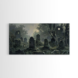 Dark Academia Wall Art, Framed Canvas Print, Spooky Halloween Wall Art, Halloween Wall Decor, Spooky Vibes, Victorian Oil Painting — view 4
