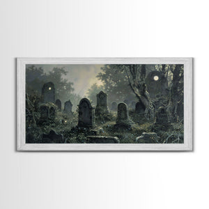 Dark Academia Wall Art, Framed Canvas Print, Spooky Halloween Wall Art, Halloween Wall Decor, Spooky Vibes, Victorian Oil Painting — view 5