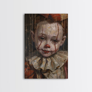 Haunting Clown with Cracked Face - Spooky Halloween Art Print - Creepy Home Decor - Scary Clown Wall Art - Perfect Halloween Decoration — view 3