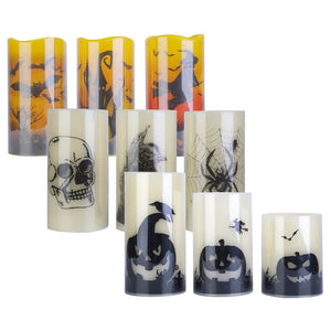 3-Pack: Halloween Battery Operated Flameless Candle Lamp with Timer Setting — view 1