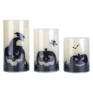 3-Pack: Halloween Battery Operated Flameless Candle Lamp with Timer Setting — view 2