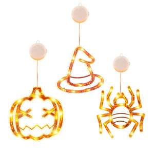 3-Pack: Halloween Window Light with Suction Cup Hanging Holes — view 1