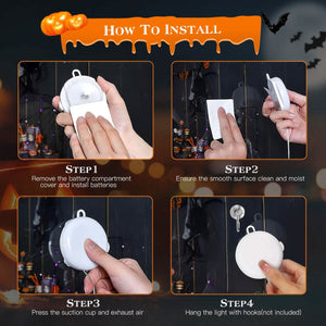 3-Pack: Halloween Window Light with Suction Cup Hanging Holes — view 5