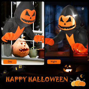 3.3 Feet Halloween Inflatable Pumpkin Head Ghost Broke Out from Window — view 5
