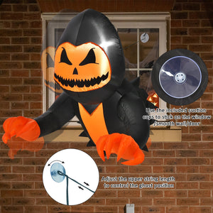 3.3 Feet Halloween Inflatable Pumpkin Head Ghost Broke Out from Window — view 8