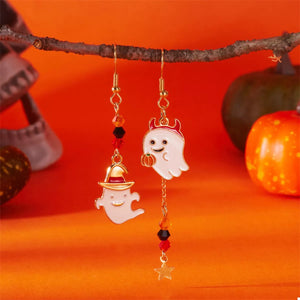 Halloween Ghost Pumpkin Drop Earrings — view 3