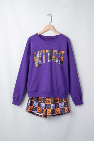 Halloween Witch Long Sleeve Top & Checker Shorts Set — view 2