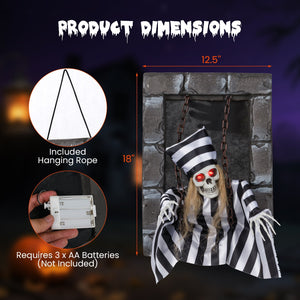 Animated Halloween Decoration 18 Inch Hanging Skull Prisoner — view 4