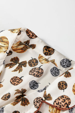 Halloween Leopard Pumpkin Top & Pants Pajama Set — view 4