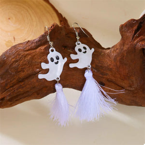 Halloween Ghost and Pumpkin Dangle Earrings — view 15