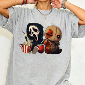 "Mini Halloween Popcorn" T-shirt - Cute Unisex Holiday Tee, Spooky Season Apparel — view 4