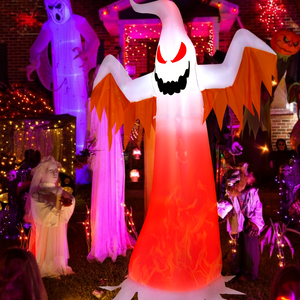 8 Feet Halloween Inflatable Ghost with Rotatable Flame LED Lights — view 4