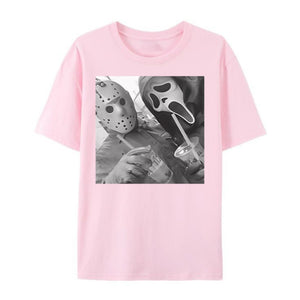 JASON & GHOSTFACE T-Shirt - Y2K 90s Graphic, Funny Halloween Tee, Unisex Horror Movie Shirt for Him & Her — view 3