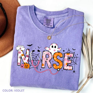 Comfort Colors Spooky Nurse Halloween Shirt – Spooktacular Nursing Tee, Hospital Humor Top, Medical Professional Gift for Women — view 4