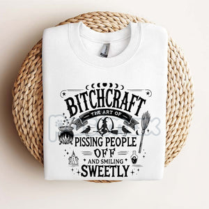 Bitchcraft Adult Humor Casual T-Shirt - Softstyle Halloween Unisex Tee, Witchy Slogan Shirt — view 3