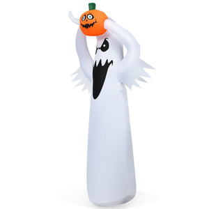 6 Feet Halloween Inflatable Blow Up Ghost with Pumpkin and LED Lights — view 4