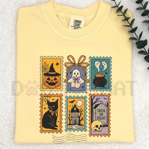 Halloween Cute Ghost Pumpkin Cat Shirt – Retro Ghost Tee, Spooky Cute Fall Outfit, Vintage Halloween Cat Shirt — view 3