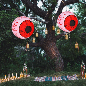 2 Pack 3 Feet Halloween Inflatable Eyeballs with Air Blower — view 2