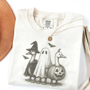 Comfort Colors Goose Halloween Shirt – Ghost Goose Tee, Funny Pumpkin Shirt, Cute Spooky Season Fall Tee, Trick or Treat Gift — view 3