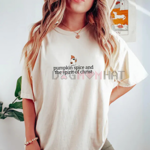 Christian Halloween Shirt – Cute Ghost Pumpkin Spice Coffee, Fall Jesus Tee, Women's Faith Apparel Gift — view 3