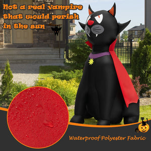 4.7 Feet Halloween Inflatable Vampire Cat with Red Cloak — view 3