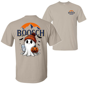 Boosch Light Halloween Tee - Spooky Ghost & Pumpkin 2-Sided Shirt, Funny Beer Parody — view 3