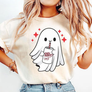 Funny Skeleton Ghost Halloween T-Shirt - Spooky Graphic Tee, Ghost Lover Gift, Unisex Soft Cotton Shirt — view 2