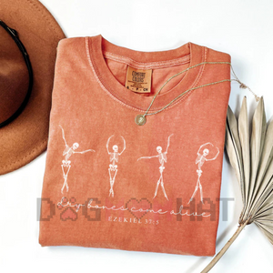 "Dry Bones Come Alive" Christian Halloween Shirt – Dancing Skeleton Fall Jesus Tee — view 3