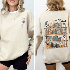 Reading Ghost Sweatshirt – Spooky Teacher & Library Halloween Top — view 3