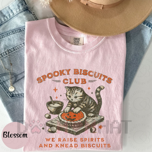 Spooky Biscuits Club Shirt – Halloween Cat T-Shirt, Pumpkin Pie Tee — view 3