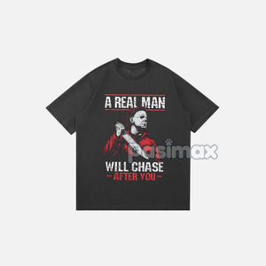Scary Halloween Horror Movie T-Shirt - Serial Killer Graphic Tee For Him, Men's Apparel — view 4