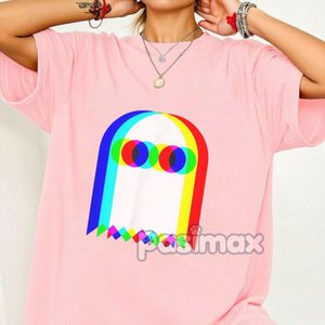 Ghost Trippy Vaporwave T-Shirt - Halloween Rave EDM Party Tee, Techno Music Apparel — view 3