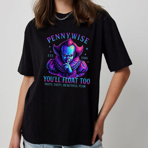 Halloween Neon Horror Characters Shirt - Glowing Horror T-Shirt, Spooky Neon Apparel — view 4