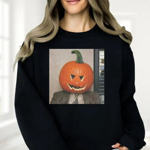 Dwight Pumpkin Head Sweatshirt – The Office Halloween Merch — view 3